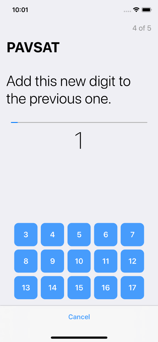 The user must add each new digit on the screen to the one immediately prior to it